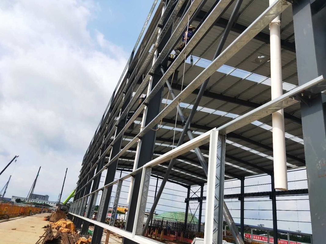 Stabilna H konstrukcja stalowa przemysłowa metalowa ramka warsztaty budowa szybka dla warsztatu metra