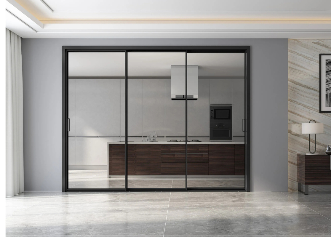 Slim Frame Aluminium Minimalistyczne drzwi przesuwne Drzwi zewnętrzne dla willi Hotele Biura Kuchnia Salon
